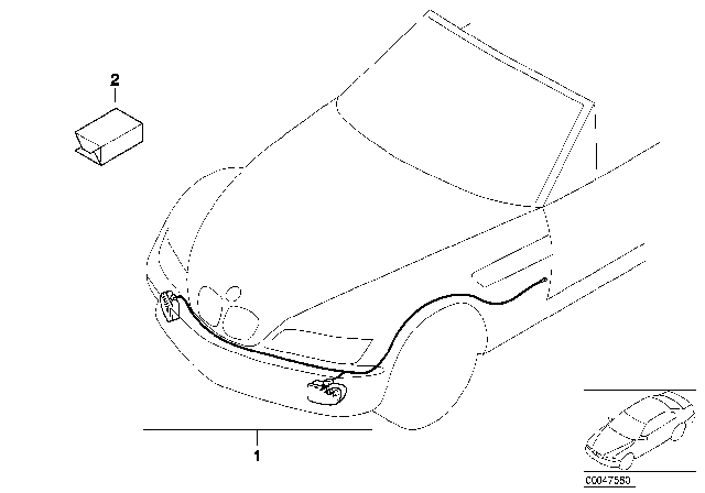 1998 BMW Z3 Wiring Set Fog Lights Diagram for 61129405813