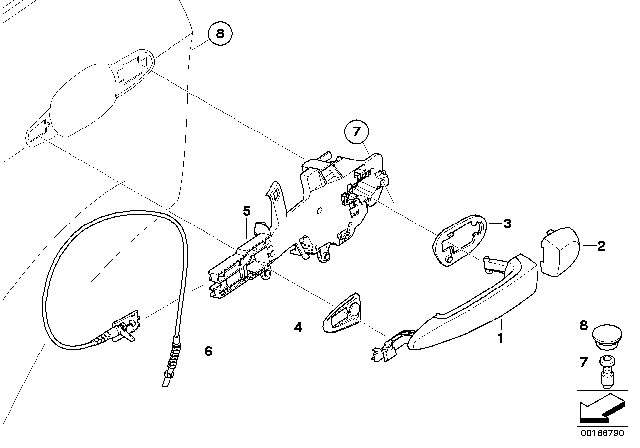 2012 BMW X6 M Locking System, Door Diagram 3