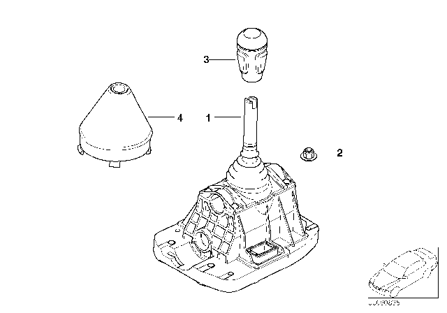 2004 BMW M3 Shift Lever Knob, Leather, Sequ M-Trans. Diagram for 25162282810