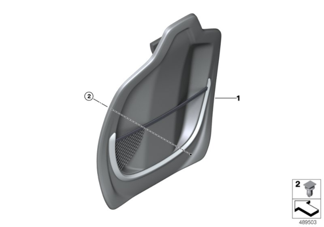 2019 BMW X2 Set, Front, Backrest Trims Diagram