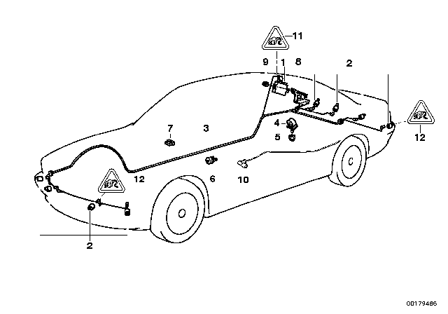 1995 BMW 750iL Trigger Contact Pdc Diagram for 66216903103