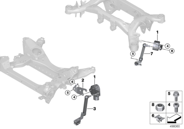 2018 BMW X3 Headlight Vertical Aim Control Sensor Diagram 1