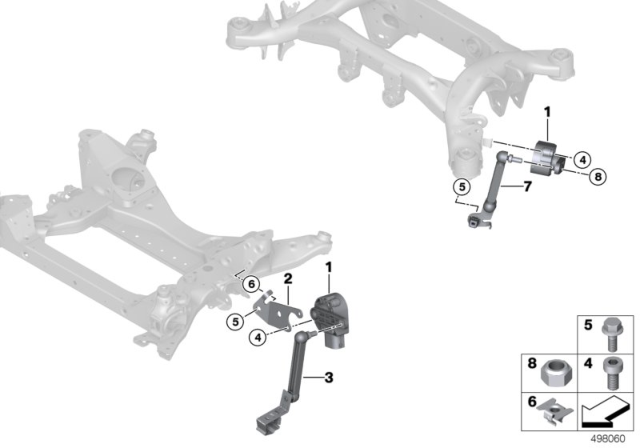 2020 BMW X4 Headlight Vertical Aim Control Sensor Diagram 1