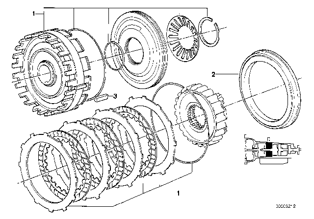 1987 BMW 325e Brake Clutch (ZF 4HP22/24) Diagram 3