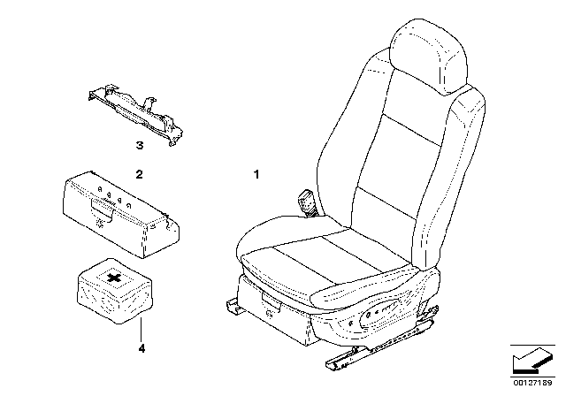 2005 BMW X3 Seat, Front, Complete Seat Diagram