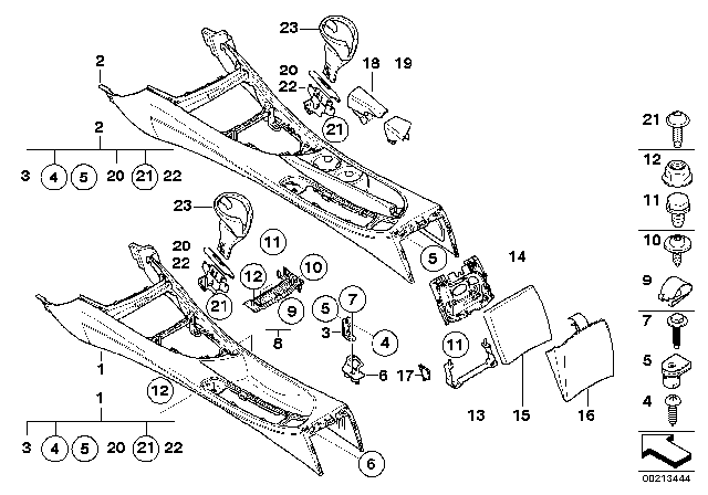 2013 BMW 128i Centre Console Diagram 1