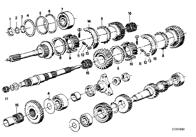 1982 BMW 733i Gear Wheel Set, Single Parts (Getrag 262) Diagram 1