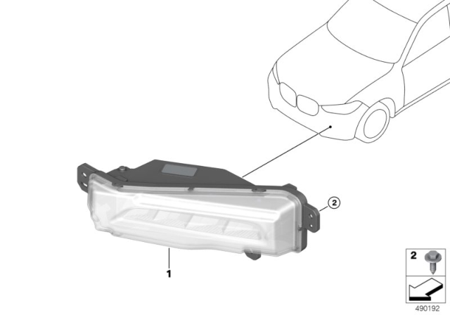 2019 BMW X7 Front Fog Lamp, Led, Right Diagram for 63177406366