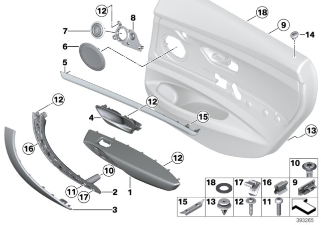 2014 BMW 328i GT Mounting Parts, Door Trim Panel Diagram 2
