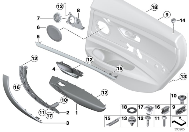 2016 BMW 328i GT xDrive Mounting Parts, Door Trim Panel Diagram 2