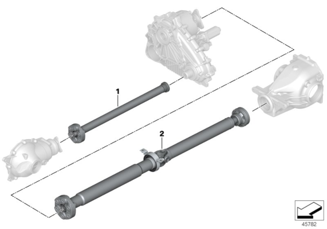 2003 BMW X5 Rear Drive Shaft Assembly Diagram for 26107503101