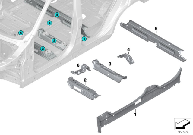 2009 BMW X5 Floor Parts Rear Interior Diagram