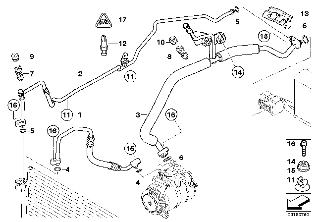 2007 BMW 525xi Coolant Lines Diagram