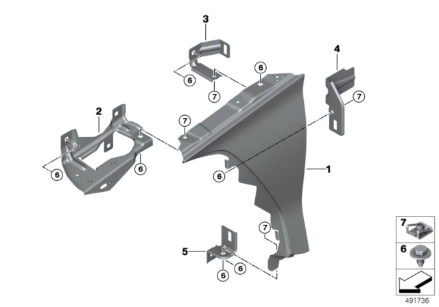 2020 BMW Z4 BRACKET, SIDE PANEL COLUMN A Diagram for 41008812547