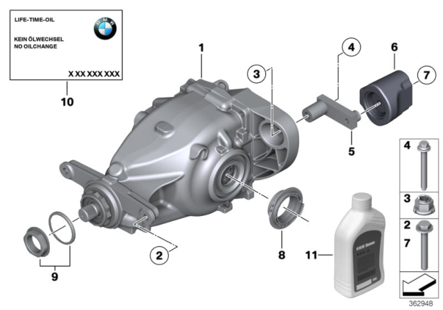 2017 BMW X3 Final Drive, Input / Output, 4-Wheel Diagram 2