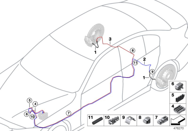 2016 BMW M3 Brake Pipe, Rear Diagram