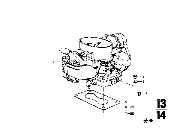 1974 BMW 2002 Repair Kit Carburettor Diagram for 13111262196