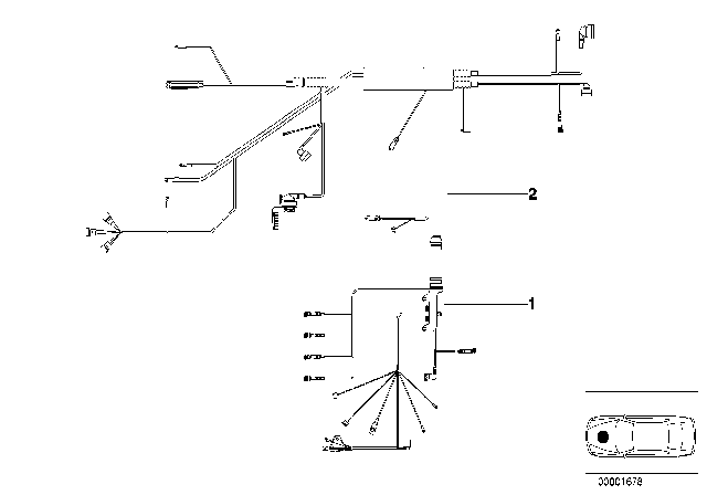 1998 BMW Z3 Engine Wiring Harness Dme+Egs Diagram for 12511743951