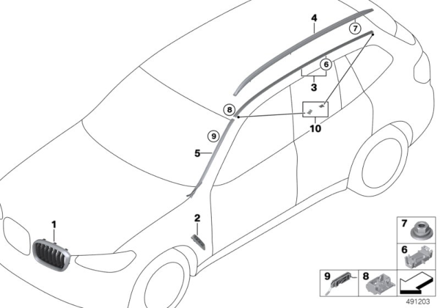 2020 BMW X3 GRILLE, FRONT, LEFT Diagram for 51137464923