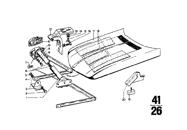 1972 BMW 2002tii Hood Diagram