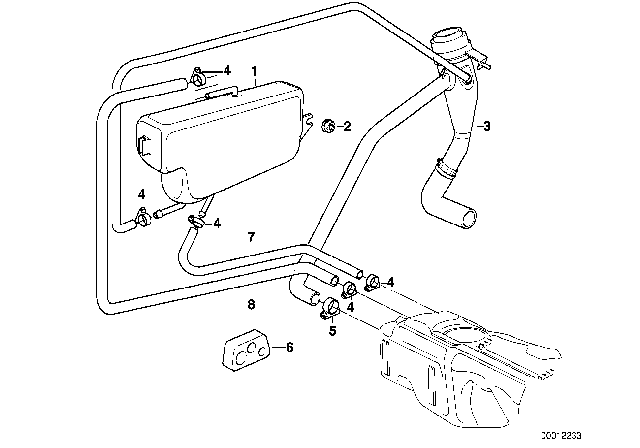 1999 BMW 318ti Expansion Tank / Tubing Diagram 1
