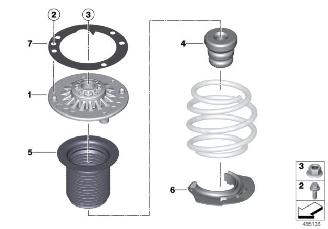 2015 BMW 428i Guide Support / Spring Pad / Attaching Parts Diagram