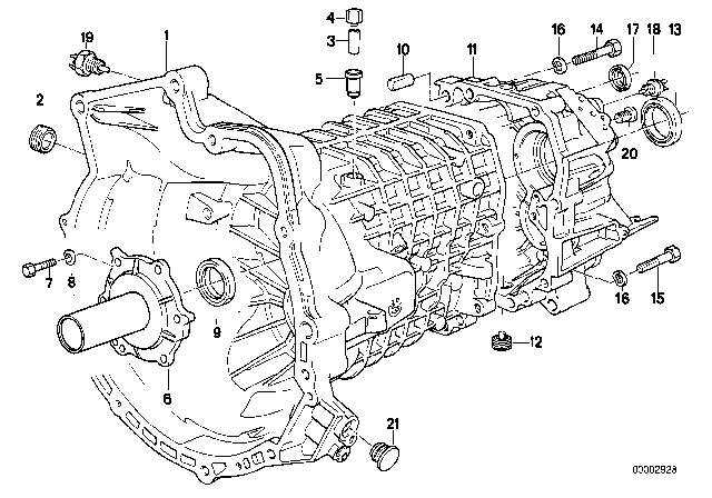 1987 BMW 325e Housing & Attaching Parts (Getrag 260/5/50) Diagram