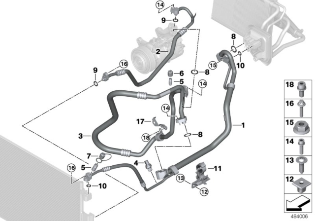 2020 BMW X4 Coolant Lines Diagram