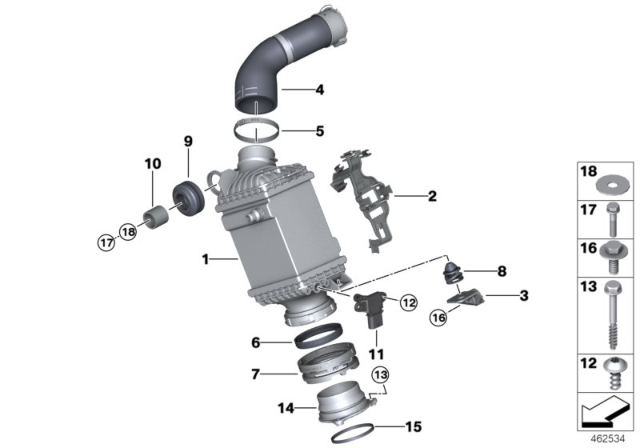 2019 BMW M550i xDrive Charge-Air Cooler Diagram for 17518619391