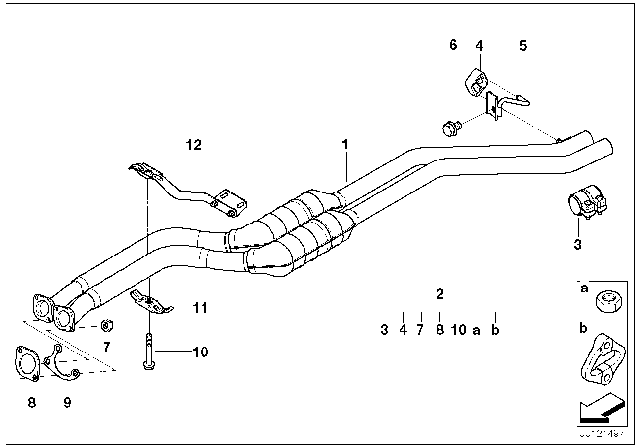 2001 BMW Z3 Front Silencer Diagram for 18107503767