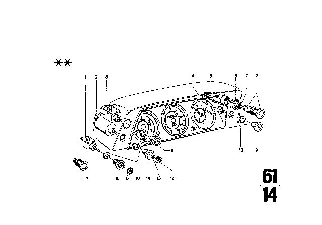 1972 BMW 2002 Lights Switch Button Diagram for 61311355791