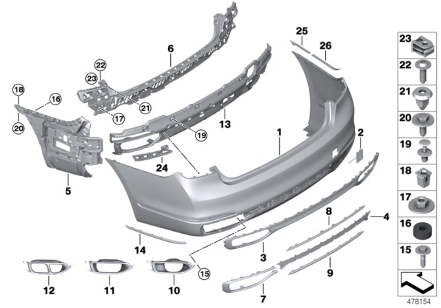 2017 BMW Alpina B7 Cover, Bumper, Rear Primed Diagram for 51127992043