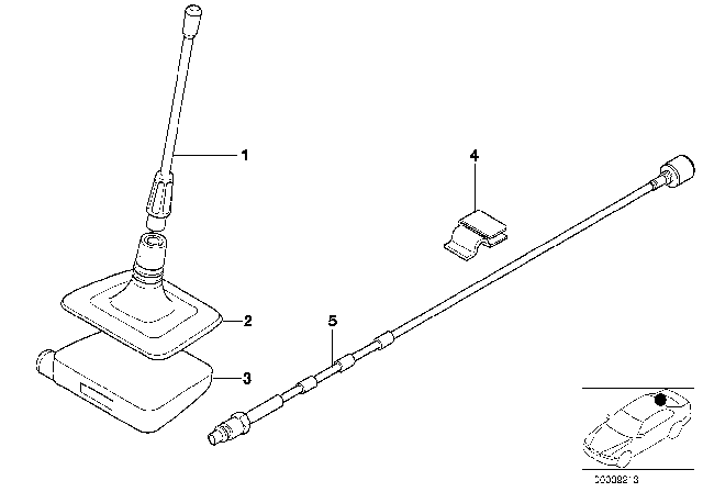 2003 BMW 530i Single Parts For Window Antenna Diagram