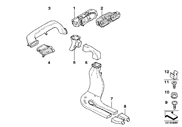 2009 BMW 650i Fresh Air Grille, Left Diagram for 64229112085