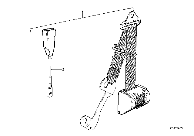 1981 BMW 320i Safety Belt Front Diagram 1