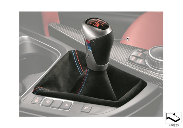 2016 BMW M4 Gearshift Knob With Alcantara Gaiter Diagram for 25112413885