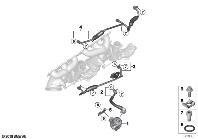 2015 BMW M3 Cooling System, Turbocharger Diagram