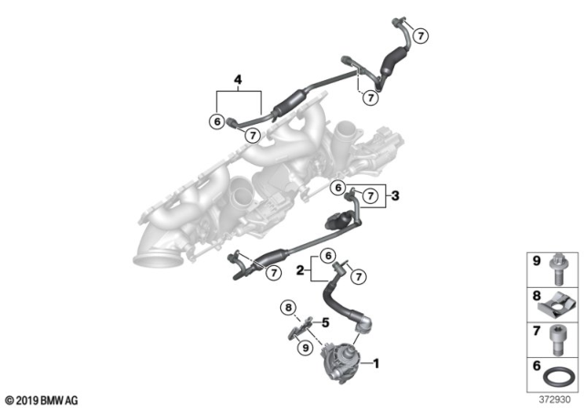 2018 BMW M4 Cooling System, Turbocharger Diagram