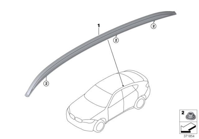 2015 BMW X6 Retrofit, Roof Rails Diagram