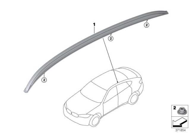 2019 BMW X6 M Retrofit, Roof Rails Diagram