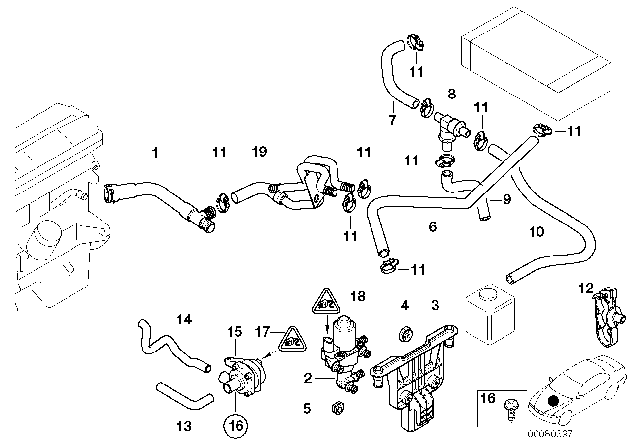 2003 BMW 525i Hose For Check Valve And Double Pipe Diagram for 64218375526