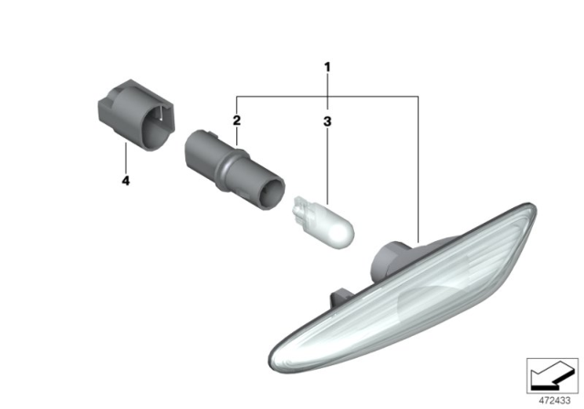 2004 BMW X3 Addition. Turn Indicator Lamp, Left White Diagram for 63133418447