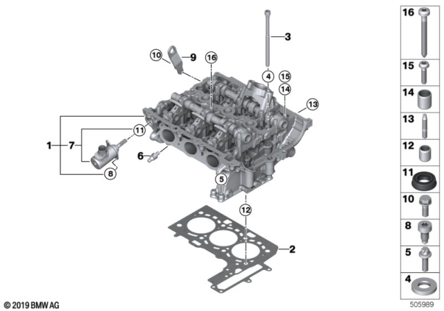 2015 BMW i8 Cylinder Head Gasket Asbestos-Free Diagram for 11128630683