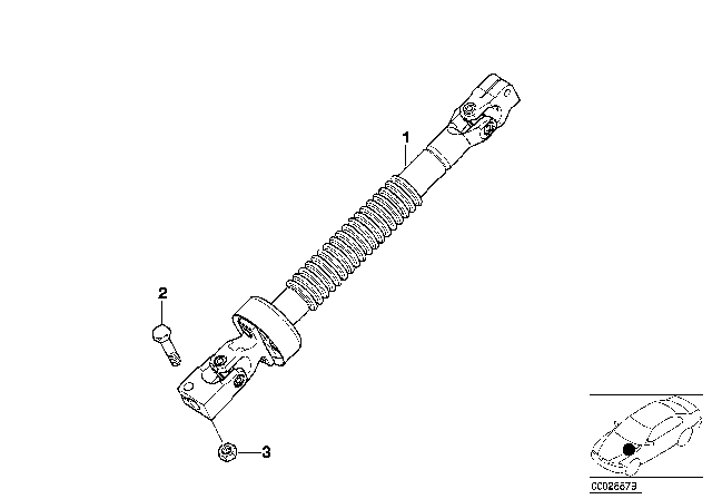 2002 BMW Z3 Steering Column - Lower Joint Assy Diagram