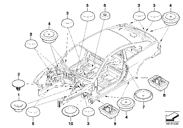 2008 BMW M6 Sealing Cap/Plug Diagram 1