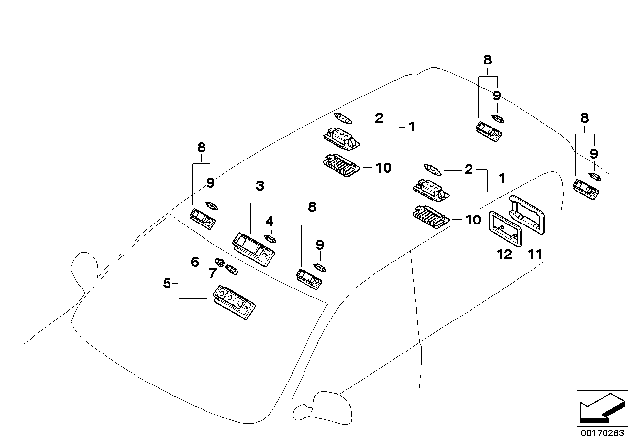 2008 BMW X3 Various Lamps Diagram 2