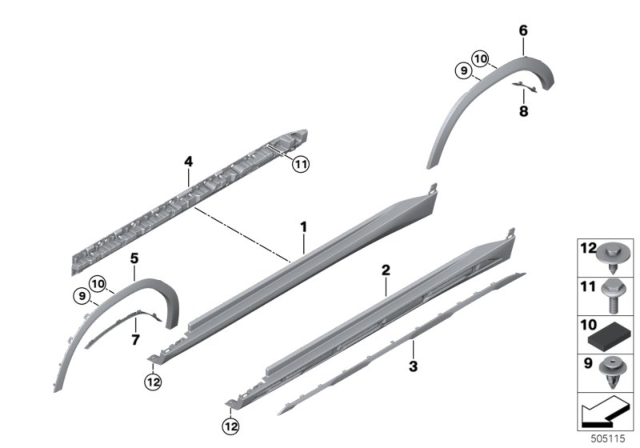 2020 BMW X6 SUPPORT PIECE FOR DOOR SILL Diagram for 51777425465