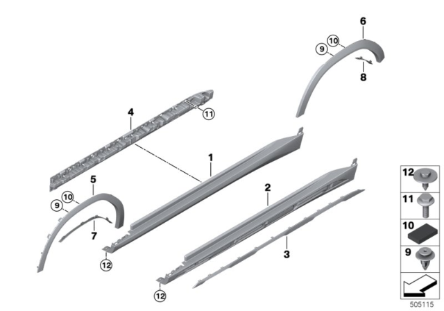 2020 BMW X6 LEFT DOOR SILL COVER Diagram for 51778737307