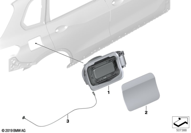 2020 BMW X6 Fill-In Flap Diagram