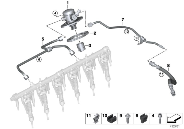 2020 BMW X3 High-Pressure Pump / Tubing Diagram